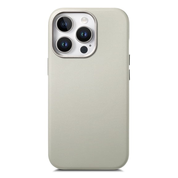Magnetic for iPhone 15 Pro Case, Compatible with Mag-Safe, Support Magnetic Car Mount, Soft Anti-Scratch Microfiber Lining, Slim PU Leather Shockproof Cover for iPhone 15 Pro, Gray