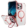 thumbnail image 1 of Magnetic for iPhone 15 Pro Case, Compatible with MagSafe, with Camera Lens Stand, Matte Skin Feeling Case, Military-Grade Drop Proof Transparent Slim Shockproof Phone Case Cover, Red, 1 of 8