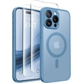 thumbnail image 1 of Magnetic for iPhone 15 Pro Case, [Compatible with MagSafe] [Full Camera Protection] Shockproof Protective Slim Translucent Matte Phone Case for iPhone 15 Pro 6.1'', Cloud Blue, 1 of 14