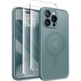 thumbnail image 1 of Magnetic for iPhone 15 Pro Case, [Compatible with MagSafe] [Full Camera Protection] Shockproof Protective Slim Translucent Matte Phone Case for iPhone 15 Pro 6.1'', Feiquan Green, 1 of 14