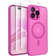 thumbnail image 1 of Magnetic for iPhone 15 Pro Case, [Compatible with MagSafe] [Full Camera Protection] Shockproof Protective Slim Translucent Matte Phone Case for iPhone 15 Pro 6.1'', Shocking Pink, 1 of 14