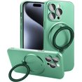 thumbnail image 1 of Magnetic for iPhone 15 Pro Case with Ring Holder Compatible with Magsafe Cover Camera Lens Protector Shockproof Soft TPU 360° Rotatable Kickstand Phone Case for iPhone 15 Pro Green, 1 of 13