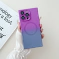 thumbnail image 1 of Magnetic for iPhone 15 Pro Max Case 6.7", [Compatible with MagSafe] Cute Girly Gradient Phone Case for Girls Women Soft TPU Shockproof Bumper with Camera Lens Protection Case, Purple+Gray, 1 of 8