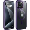 thumbnail image 1 of Magnetic for iPhone 15 Pro Max Case Clear [MagSafe Compatible] with Enhanced Camera Protection [Mil-Grade Drop Droof] Non-Yellowing Slim Protective Case (Dark Purple), 1 of 6