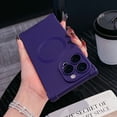thumbnail image 1 of Magnetic for iPhone 15 Pro Max Case [Compatible with Mag-Safe] [Built-in Camera Lens Protector] Slim Silicone TPU Bumper Shockproof Corners Protection Phone Cover for iPhone 15 Pro Max, Darkpurple, 1 of 11