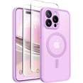 thumbnail image 1 of Magnetic for iPhone 15 Pro Max Case, [Compatible with MagSafe] [Full Camera Protection] Shockproof Protective Slim Translucent Matte Phone Case for iPhone 15 Pro Max 6.7'', Roland Purple, 1 of 15