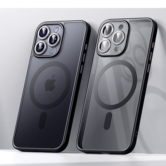 Magnetic for iPhone 15 Pro Max Case [Compatible with Magsafe] [Full Camera Wrapped] Translucent Matte Phone Case iPhone 15 Pro Max Slim Shockproof Women Men Protective Cases,Black