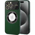 thumbnail image 1 of Magnetic for iPhone 15 Pro Max Case Compatible with Magsafe [Glass Lens Camera Protector] Shockproof Hard PC Matte Back Protective Soft TPU Edge Phone Cases for iPhone 15 Pro Max Dark Green, 1 of 14