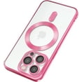thumbnail image 1 of Magnetic for iPhone 15 Pro Max Case,Electroplated Clear Slim iPhone 15 Pro Max Phone Case with Camera Protection,Shockproof iPhone 15 Pro Max Case Cover Compatible with MagSafe, Pink Edge, 1 of 1