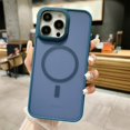 thumbnail image 1 of Magnetic for iPhone 15 Pro Max Case, Luxury [Compatible with Magsafe] [Translucent Matte] Shockproof Protective Anti-Scratch Ultra Thin Anti-Yellow Phone Case for iPhone 15 Pro Max - Royalblue, 1 of 9