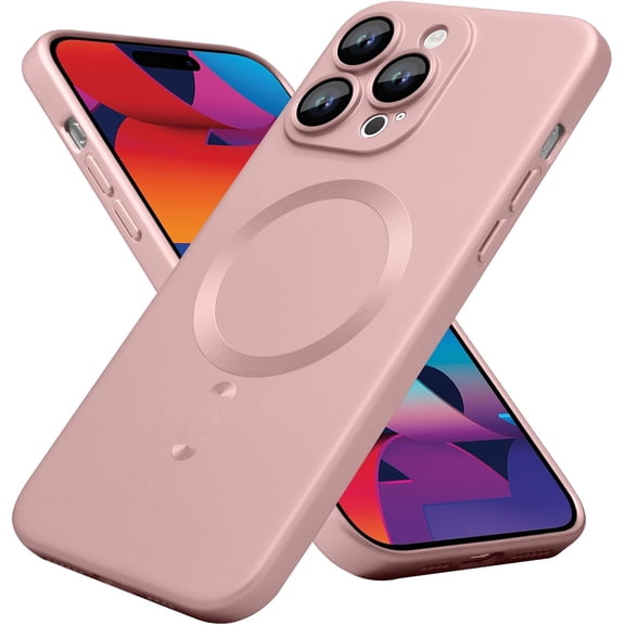Magnetic for iPhone 15 Pro Max Case Pink [Compatible with MagSafe] Wireless Charge Slim Shockproof Case for iPhone 15 Pro Max Phone Case 6.7'' 2023, Rime Pink