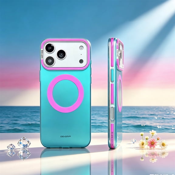 Magnetic For iPhone 15 Pro Max Phone Case,Support Wireless Charging,Vibrant Contrasting Colors Design,Shockproof Non-Slip Drop protection Ultra Slim Two-color Thin Fit Phone Case Cover,A