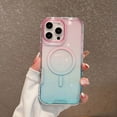 thumbnail image 1 of Magnetic For iPhone 15 Pro Max Rugged Clear Phone Case,Heavy Duty 3-in-1 Design,Compatible with Mag-Safe,Shockproof Anti-fall Two-color Gradient Transparent Rugged Tough Phone Case,G, 1 of 9