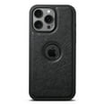 thumbnail image 1 of Magnetic for iPhone 15 Pro PU Leather Case, [Compatible with Mag-Safe & Support Magnetic Car Mount] Protective Slim Phone Cover for iPhone 15 Pro Logo Hollow Design Case, Black, 1 of 8