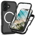 thumbnail image 1 of Magnetic for iPhone 16 Case, [Compatible with MagSafe] [Built-in Screen Protector] Dustproof Full Body Shockproof Transparent Phone Case Cover for iPhone 16 - Black, 1 of 5