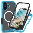 thumbnail image 1 of Magnetic for iPhone 16 Case, [Compatible with MagSafe] [Built-in Screen Protector] Dustproof Full Body Shockproof Transparent Phone Case Cover for iPhone 16 - Lightblue, 1 of 5