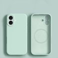 thumbnail image 1 of Magnetic for iPhone 16 Case, Compatible with MagSafe, [Soft Anti-Scratch Microfiber Lining], Slim Silicone Shockproof Lightweight Flexible Non-Slip Protective Phone Case Cover, Green, 1 of 6