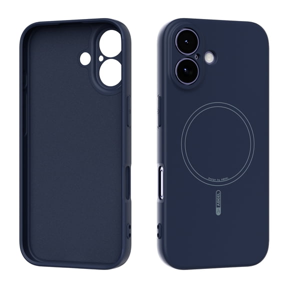 Magnetic for iPhone 16 Case, [Full Camera Protection] [Anti-Scratch Microfiber Lining] Drop Resistant Bumper Soft Silicone Phone Cover for iPhone 16 Compatible with Mag-Safe, Darkblue