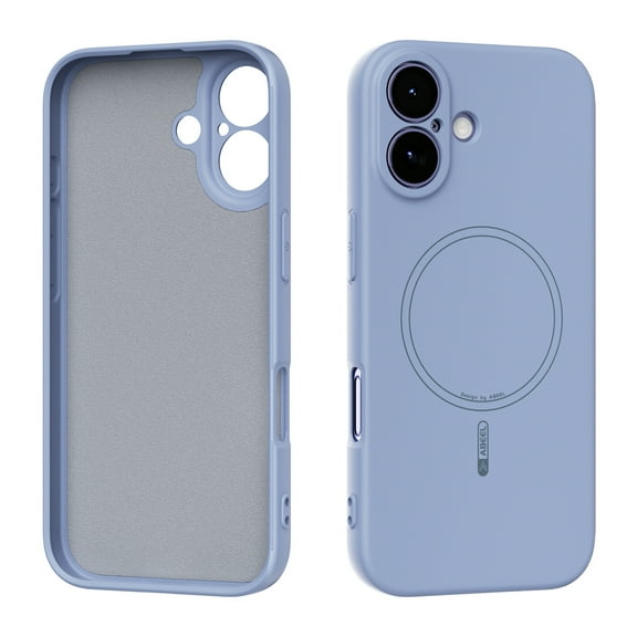 Magnetic for iPhone 16 Case, [Full Camera Protection] [Anti-Scratch Microfiber Lining] Drop Resistant Bumper Soft Silicone Phone Cover for iPhone 16 Compatible with Mag-Safe, Blue