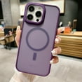 thumbnail image 1 of Magnetic for iPhone 16 Case, Luxury [Compatible with Magsafe] [Translucent Matte] Shockproof Protective Anti-Scratch Ultra Thin Anti-Yellow Phone Case for iPhone 16 - Darkpurple, 1 of 9