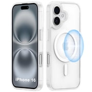 Magnetic iPhone 16 Case Semi-Clear[Compatible with Mag-Safe][Camera Protection] [Military Grade Drop Tested] Slim Translucent Matte Protective Otter Cover Box Cell Phone Case for iPhone 166.1" 2024