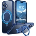 thumbnail image 1 of Magnetic for iPhone 16 Case,[with 360°Rotatable Invisible Magnetic O-Ring Stand][Military Grade Shockproof][Compatible with MagSafe] Slim Translucent Matte Phone Case for iPhone 16 6.1", 1 of 12