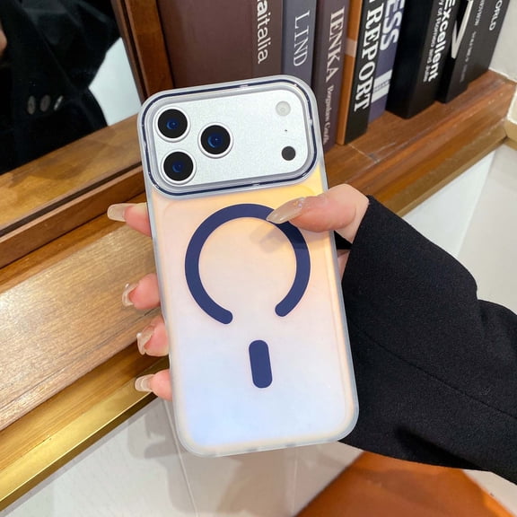 Magnetic For iPhone 16 Phone Case,Dazzling Discolored Back Design,Compatible with Mag-Safe,Anti-fingerprint Matte Ultra Slim Shockproof Anti-fall Drop Protection,Thin Phone Case,Darkblue