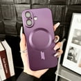 thumbnail image 1 of Magnetic for iPhone 16 Plus Case, [Compatible with MagSafe] [Built-in Camera Lens Protector] Ultra Slim TPU Bumper Shockproof Metallic Paint Anti-Fingerprint Hard PC Phone Case - Purple, 1 of 5
