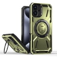 thumbnail image 1 of Magnetic for iPhone 16 Plus Case with Stand, Compatible with Mag-Safe Charging, Shockproof Protective Cover Rugged Phone Case, Built-in Rotatable Ring Holder Kickstand for iPhone 16 Plus, Green, 1 of 1