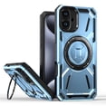 thumbnail image 1 of Magnetic for iPhone 16 Plus Case with Stand, Compatible with Mag-Safe Charging, Shockproof Protective Cover Rugged Phone Case, Built-in Rotatable Ring Holder Kickstand for iPhone 16 Plus, Blue, 1 of 6