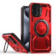 thumbnail image 1 of Magnetic for iPhone 16 Plus Case with Stand, Compatible with Mag-Safe Charging, Shockproof Protective Cover Rugged Phone Case, Built-in Rotatable Ring Holder Kickstand for iPhone 16 Plus, Red, 1 of 6