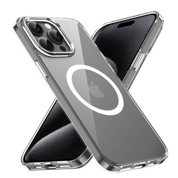Magnetic for iPhone 16 Plus Clear Case Compatible with Magsafe Military-Grade Protection Shockproof Phone Bumper,Anti-Scratch Drop Proof Anti-Fingerprint Clear Hard Back Cover Back,Silver