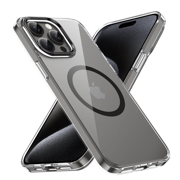 Magnetic for iPhone 16 Plus Clear Case Compatible with Magsafe Military-Grade Protection Shockproof Phone Bumper,Anti-Scratch Drop Proof Anti-Fingerprint Clear Hard Back Cover Back,Black
