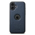 thumbnail image 1 of Magnetic for iPhone 16 Plus PU Leather Case, [Compatible with Mag-Safe & Support Magnetic Car Mount] Protective Slim Phone Cover for iPhone 16 Plus Logo Hollow Design Case, Blue, 1 of 6