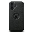thumbnail image 1 of Magnetic for iPhone 16 Plus PU Leather Case, [Compatible with Mag-Safe & Support Magnetic Car Mount] Protective Slim Phone Cover for iPhone 16 Plus Logo Hollow Design Case, Black, 1 of 6