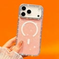 thumbnail image 1 of Magnetic For iPhone 16 Plus Phone Case,Compatible with Mag-Safe,Luxury Bling Diamond Frame Camera Ring Design,Glitter Sparkly Cute For Women Girls,Shockproof Anti-fall Phone Case,E, 1 of 1