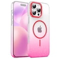 thumbnail image 1 of Magnetic For iPhone 16 Plus Phone Case,Luxury Bling Sparkly Gradual Transparent Glitter Design,Compatible with Mag-safe,Women Girl Shockproof Anti-fall Thin Fit Rugged Phone Case,Red, 1 of 7