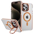 thumbnail image 1 of Magnetic for iPhone 16 Pro Case with Camera Cover Kickstand, [Compatible with MagSafe] Transparent Matte Ultra Slim Anti-Scratch Luxury Phone Case Cover for iPhone 16 Pro, Orange, 1 of 8