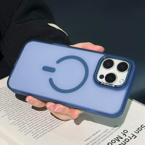 Magnetic for iPhone 16 Pro Case, Compatible with Mag-Safe, Military-Grade Protection Skin-Feel Phone Cover, Shockproof Slim Frosted Translucent Case for iPhone 16 Pro 6.3", Blue