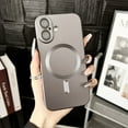 thumbnail image 1 of Magnetic for iPhone 16 Pro Case, [Compatible with MagSafe] [Built-in Camera Lens Protector] Ultra Slim TPU Bumper Shockproof Metallic Paint Anti-Fingerprint Hard PC Phone Case - Gray, 1 of 5