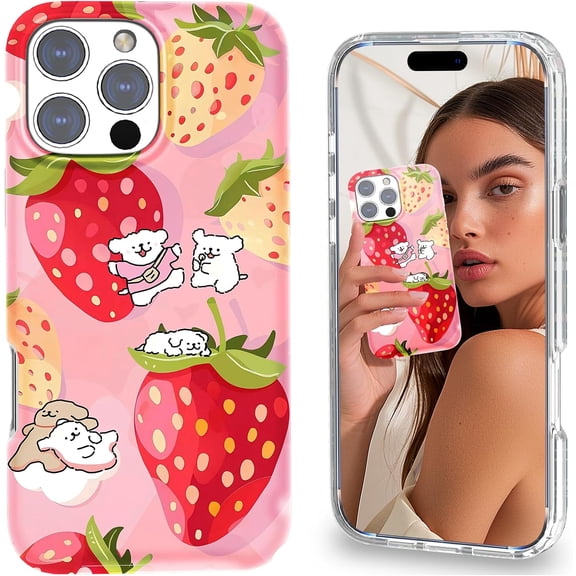 Magnetic for iPhone 16 Pro Case Cute for Women Girls, Home Button Stickers, [Drop Protection] with Slim Colorful Flowers Heart Oil Painting Girly Phone Case for iPhone 16 Pro