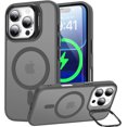 thumbnail image 1 of Magnetic for iPhone 16 Pro Case, Built-in Camera Kickstand, Compatible with Magsafe Wireless Charging, Translucent Matte Protective Cover- Gray, 1 of 6