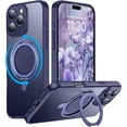 thumbnail image 1 of Magnetic for iPhone 16 Pro Case,[with 360°Rotatable Invisible Magnetic O-Ring Stand][Compatible with MagSafe][Military Grade Shockproof] Slim Translucent Matte Phone Case for iPhone 16 Pro 6.3", 1 of 15