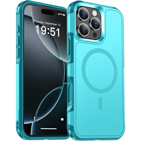 Magnetic for iPhone 16 Pro Max Case 2024, [Compatible with MagSafe][16 FT Military Grade Drop Protection][Dual-Layer Design] Shockproof Phone Case for iPhone 16 Pro Max 6.9 inch,Light Blue