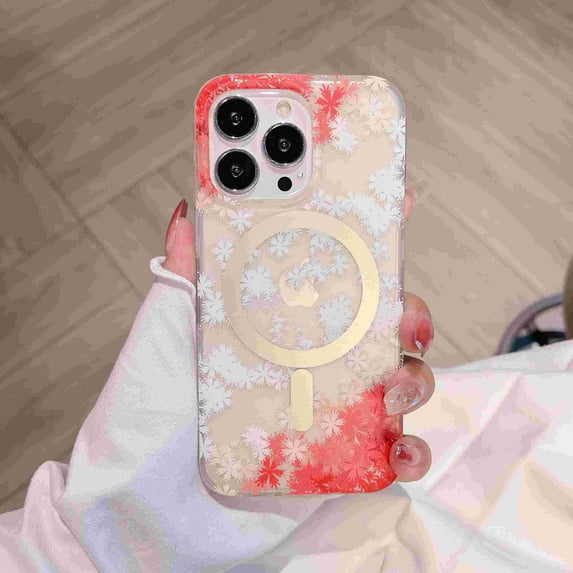 Magnetic for iPhone 16 Pro Max Case,Compatible with MagSafe, Cute Flower Floral Design iPhone 16 Pro Max Case for Women Girls, Slim Shockproof Soft TPU Bumper Hard PC Back Phone Case,B