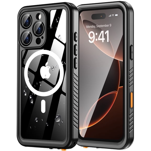 Oneagle Magnetic Waterproof Phone Case for iPhone 16 Pro Max,IP 68 Underwater,Black