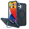 thumbnail image 1 of Magnetic for iPhone 16 Stand Case [Compatible with MagSafe] [Military Grade Drop Protection] [Lens Folded Bracket] Slim Grip Matte Shockproof with Anti-Fingerprint Phone Case,Blue, 1 of 8