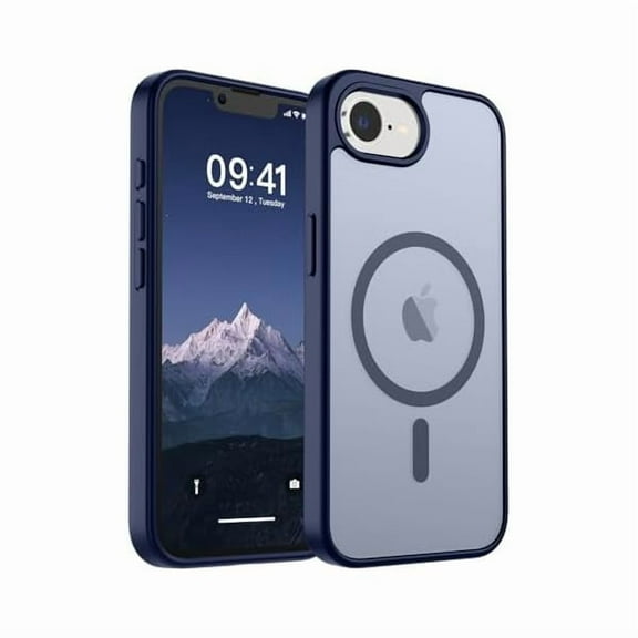 Magnetic for iPhone 16e Case 2025 (Compatible with MagSafe)(Military Grade Drop Protection) Slim Translucent Matte Shockproof with Anti-Fingerprint Phone Case,Navy Blue