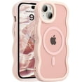 thumbnail image 1 of Magnetic for iPhone 16e Case, Compatible with MagSafe, Transparent Wave Frame Design Case Soft Edge Cover Cute Clear Matte Shockproof Protective Phone Case, Purple, 1 of 7