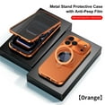 thumbnail image 1 of Magnetic For iPhone 17 Phone Case,Built-in Anti-Peep Screen Protector,with Retractable Ring Kickstand,Compatible with Mag-Safe,2-in-1 Heavy Duty Shockproof Anti-Scratch Phone Case,Orange, 1 of 6